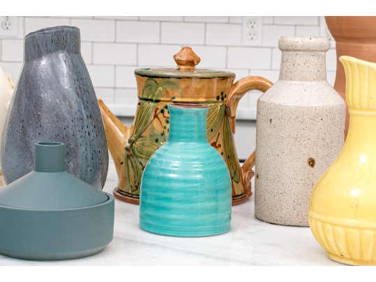 Large Funky Collection Of Eight Decorative Ceramics