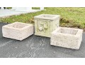Collection Of Three Square Form Concrete Planters