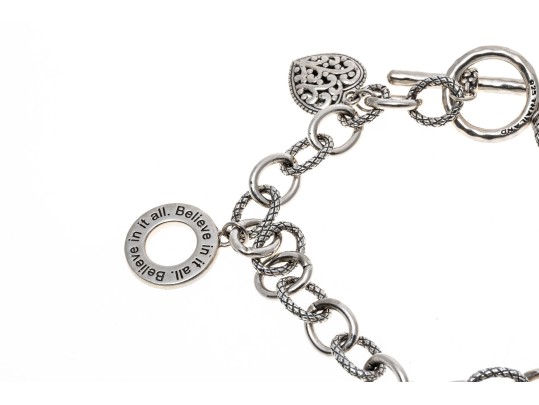 Sterling Cable Link Charm Bracelet