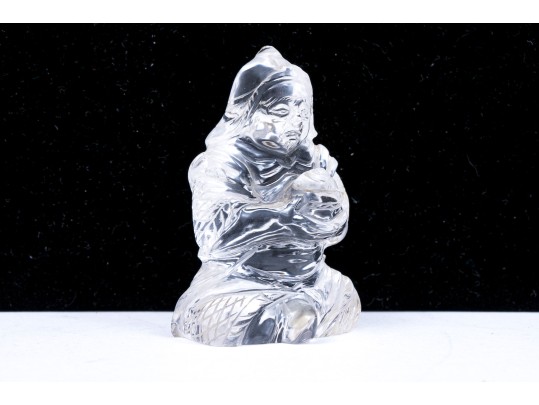 Chinese Carved Rock Quartz Stone Seated Figure