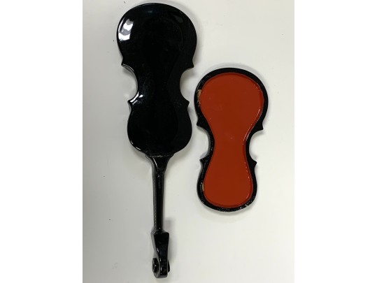 Russian Violin Form Hand Painted Russian Lacquered Box