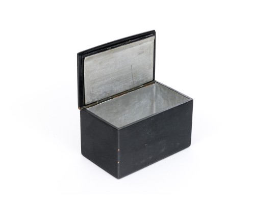 Russian Antique Classic Rectangular Folk Art Black Lacquer Box, Troika Themed