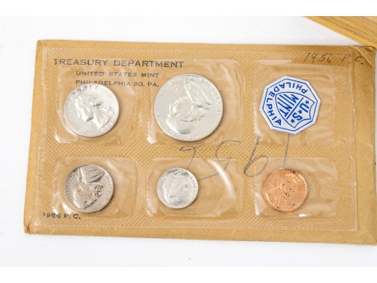 Collection Of Thirteen United States Proof Sets, 90% Silver, Ranging 1956 To 1964