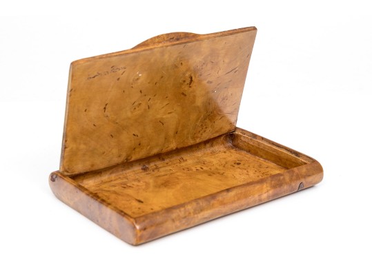 Burl Wood And 84 Russian Silver Cigar Case