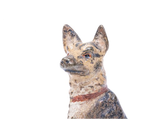 Beautiful Diminutive Vintage Austrian Cold Painted Bronze German Shepherd