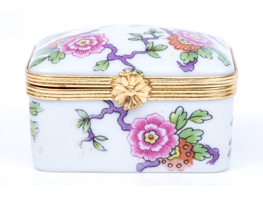 Vintage Limoges Floral Painted Box