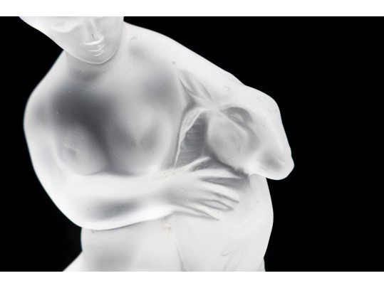 Lalique Lady With Lamb Figurine