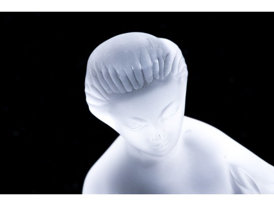 Lalique Lady With Lamb Figurine