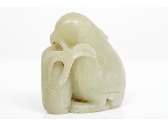 Two Soft Green Carved Serpentine Stones