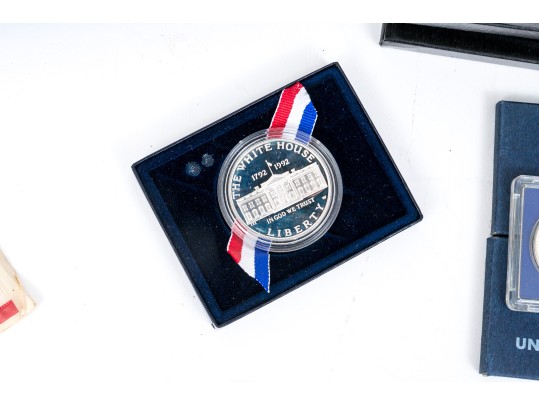 Collection Of United States Currency: Proof Sets, Silver Sets, Silver Dollar, Eisenhower Dollars