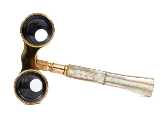 Lemaire Fi, Paris Beautiful Vintage Long Handle Mother-of-pearl Opera Glasses