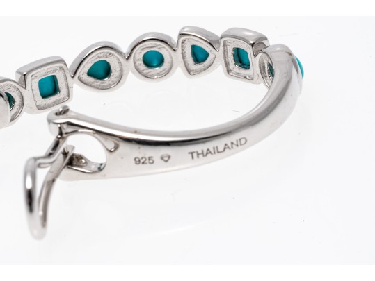 Sterling And Dyed Blue Howlite Earrings And Rings, Size 7