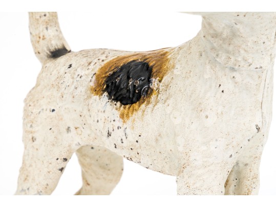 Hubley Charming Vintage 1930's Hand Painted Iron Standing Terrier Doorstop