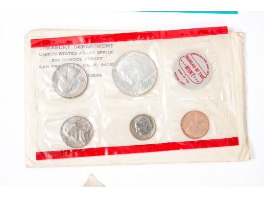 Collection Of United States Currency: Proof Sets, Silver Sets, Silver Dollar, Eisenhower Dollars
