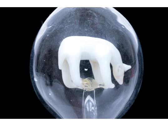 Lauscha Bimini Fabulous Vintage Glass Polar Bear Globe Cocktail Swizzle Stirrer