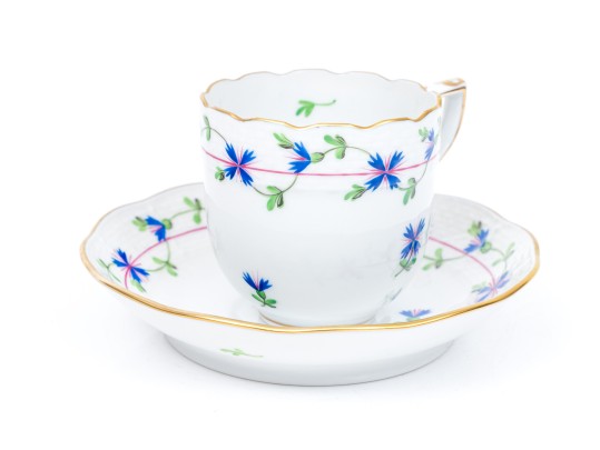 Herend 'Blue Garlend' Cup And Saucer