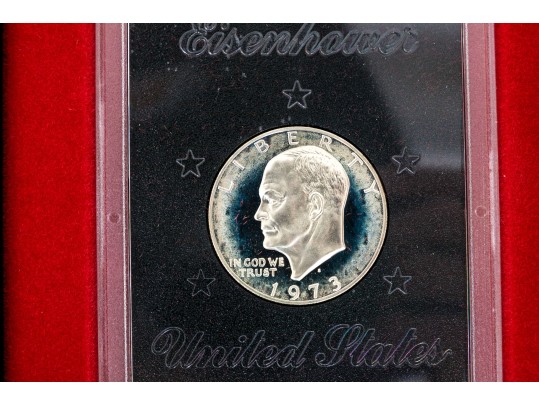 Collection Of United States Currency: Proof Sets, Silver Sets, Silver Dollar, Eisenhower Dollars