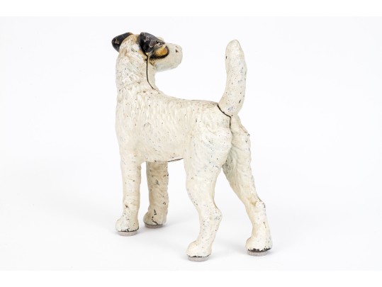 Hubley Charming Vintage 1930's Hand Painted Iron Standing Terrier Doorstop