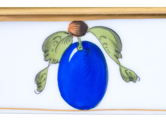 Herend Fruit Motif Gilt Porcelain Box