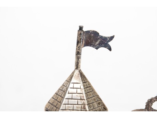 Sterling Miniature Chair, Shoe Pin Cushion And Judaica Spice Box, 2.79 Ozt.