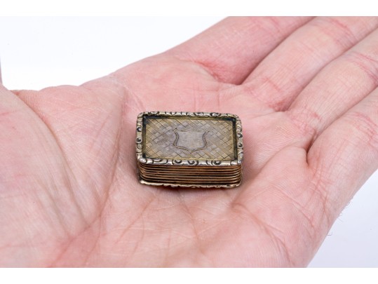 Antique Charming Diminutive English Sterling Silver Vinaigrette, Chased, 1842 (updated)