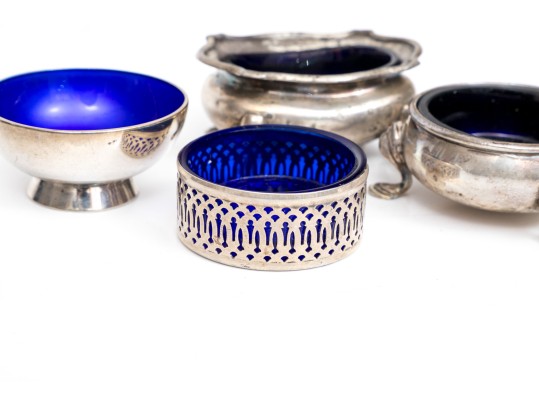Lot Of Sterling And Glass Salts Dishes