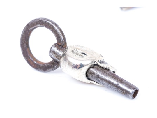 Wonderful Antique Pigs Head And Vintage Memento Mori Figural Pocketwatch Keys