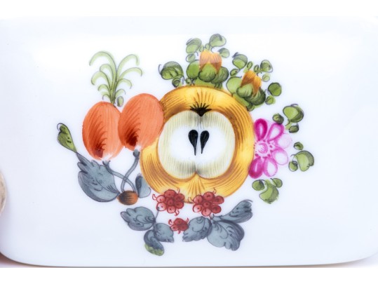 Herend Fruit Motif Gilt Porcelain Box