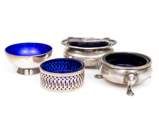 Lot Of Sterling And Glass Salts Dishes