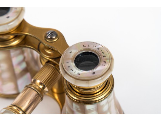 Lemaire Fi, Paris Beautiful Vintage Long Handle Mother-of-pearl Opera Glasses
