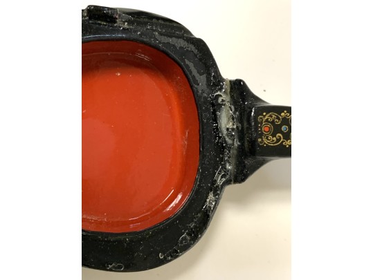 Russian Violin Form Hand Painted Russian Lacquered Box