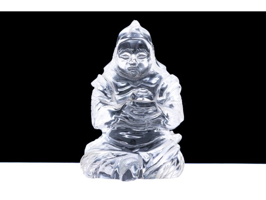 Chinese Carved Rock Quartz Stone Seated Figure