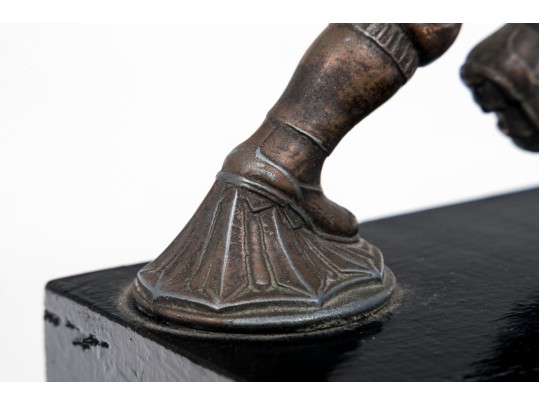 Striking Vintage Bronze Football Motif Radiator Cap Cover, Mounted