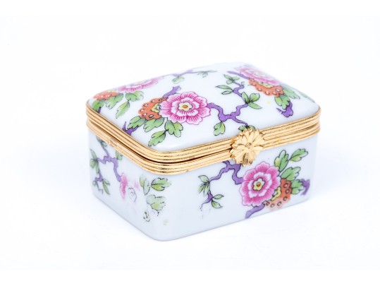 Vintage Limoges Floral Painted Box