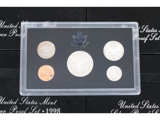 Collection Of United States Currency: Proof Sets, Silver Sets, Silver Dollar, Eisenhower Dollars