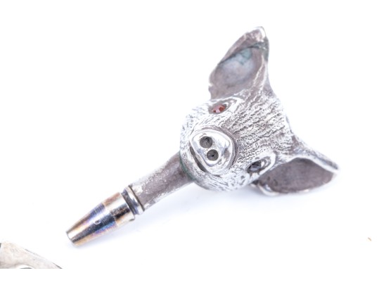 Wonderful Antique Pigs Head And Vintage Memento Mori Figural Pocketwatch Keys