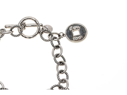 Sterling Cable Link Charm Bracelet