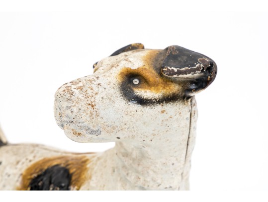 Hubley Charming Vintage 1930's Hand Painted Iron Standing Terrier Doorstop