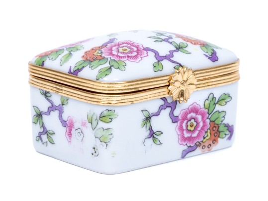 Vintage Limoges Floral Painted Box