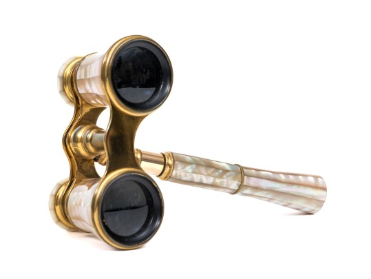 Lemaire Fi, Paris Beautiful Vintage Long Handle Mother-of-pearl Opera Glasses