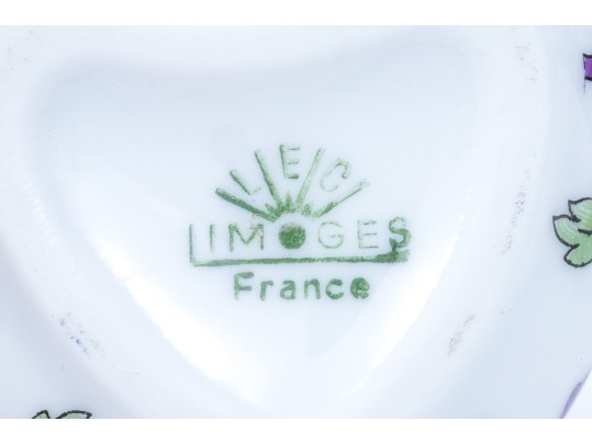 Limoges Floral Painted Heart Form Box