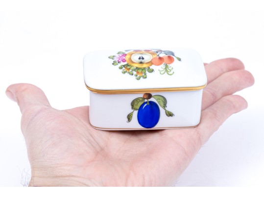Herend Fruit Motif Gilt Porcelain Box