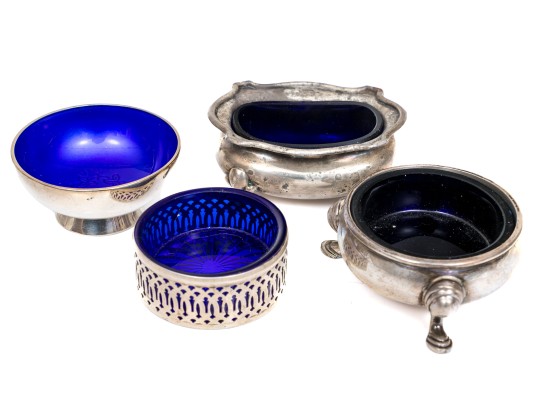 Lot Of Sterling And Glass Salts Dishes