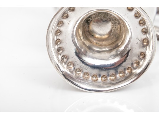 Antique 18th Century English Sterling Pedestal Creamer, Beaded Edge, Circa 1775