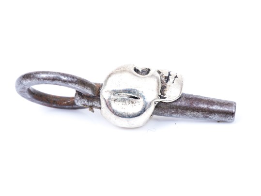 Wonderful Antique Pigs Head And Vintage Memento Mori Figural Pocketwatch Keys