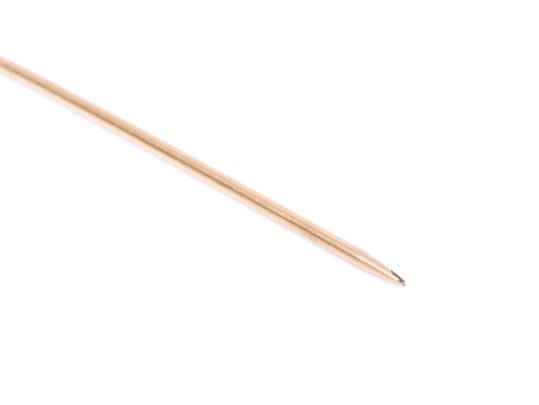 Antique Striking 14k Top Black Enamel, Crystal And Pearl Hat Pin, Gold Filled Stem