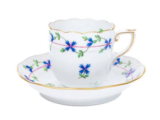 Herend 'Blue Garlend' Cup And Saucer