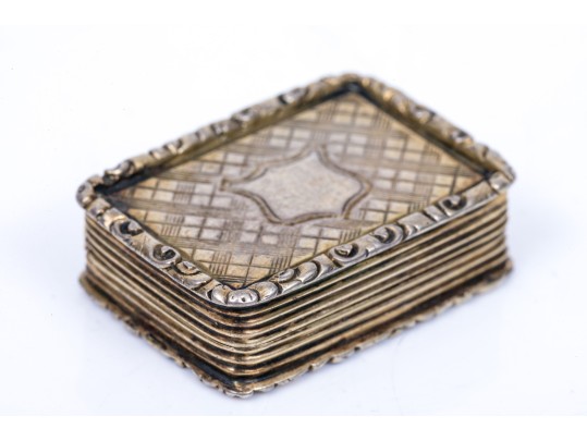 Antique Charming Diminutive English Sterling Silver Vinaigrette, Chased, 1842 (updated)