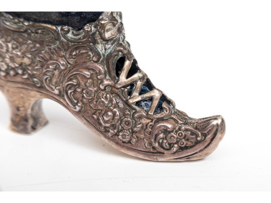 Sterling Miniature Chair, Shoe Pin Cushion And Judaica Spice Box, 2.79 Ozt.