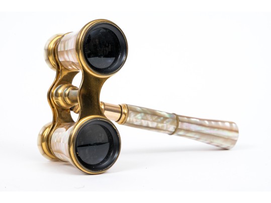 Lemaire Fi, Paris Beautiful Vintage Long Handle Mother-of-pearl Opera Glasses